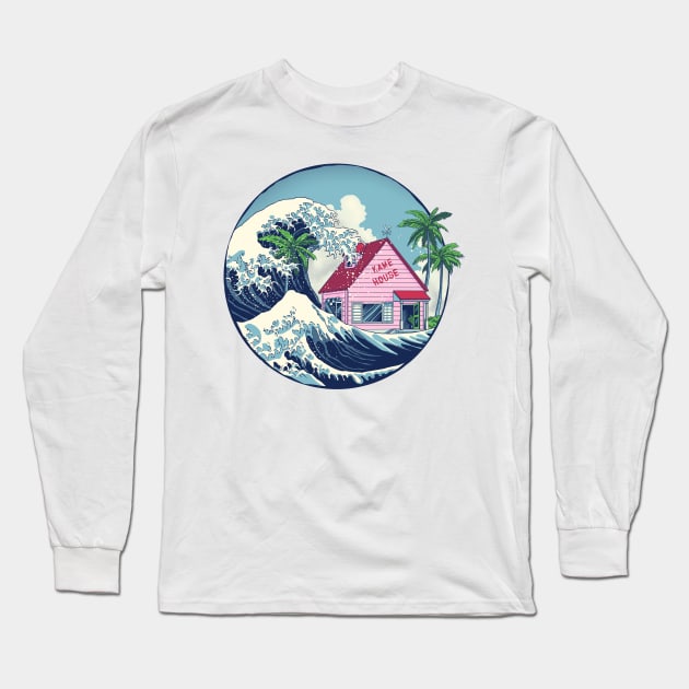 the great wave at kame house Long Sleeve T-Shirt by byhq